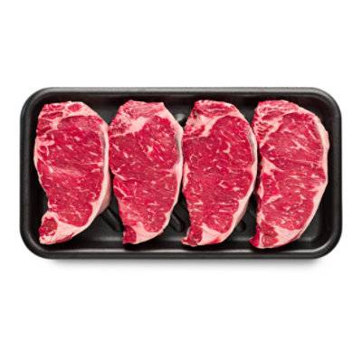 New York Boneless Strip Steak Beef Top Loin Value Pack - 3 Lb
