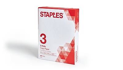 Staples Three-Hole Punched Copy Paper (8.5"x 11"/white)