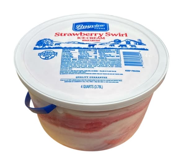 Bayview Farms Ice Cream, Strawberry Swirl (3.78 L)