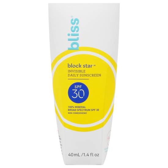 Bliss Block Star Broad Spectrum Spf 30 Invisible Daily Sunscreen