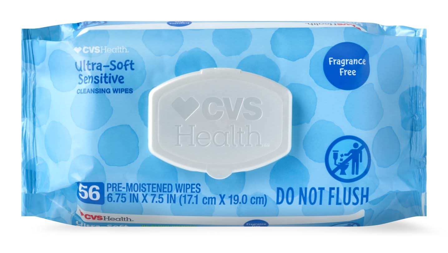 CVS Pharmacy Unscented Sensitive Baby Wipes (64 ct)