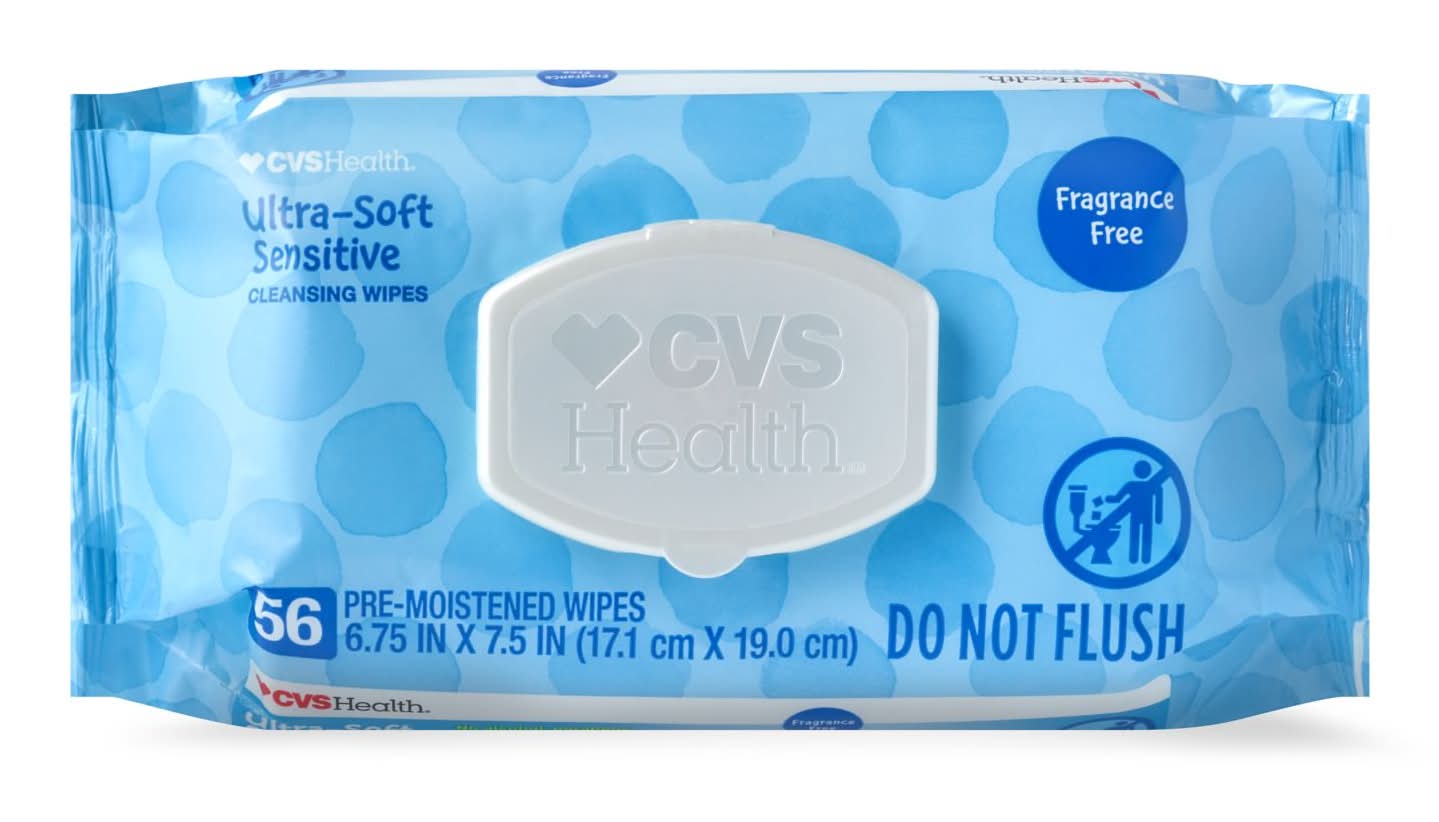 CVS Pharmacy Unscented Sensitive Baby Wipes (64 ct)