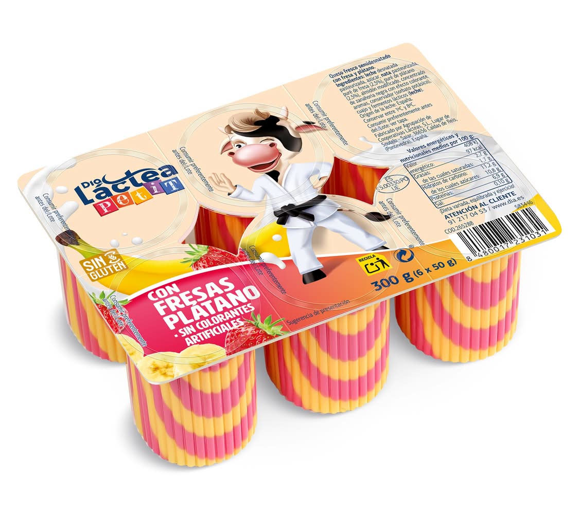 Petit De Fresa Y Plátano Dia Láctea Pack 6 X 50 G