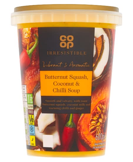 Co-op Irresistible Butternut Squash Coconut-Chilli Soup (600g)