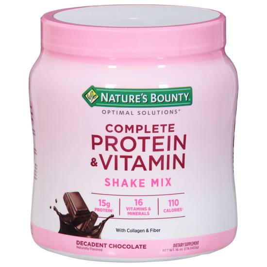 Nature's Bounty Optimal Solutions Complete Protein & Vitamin Chocolate Shake Mix