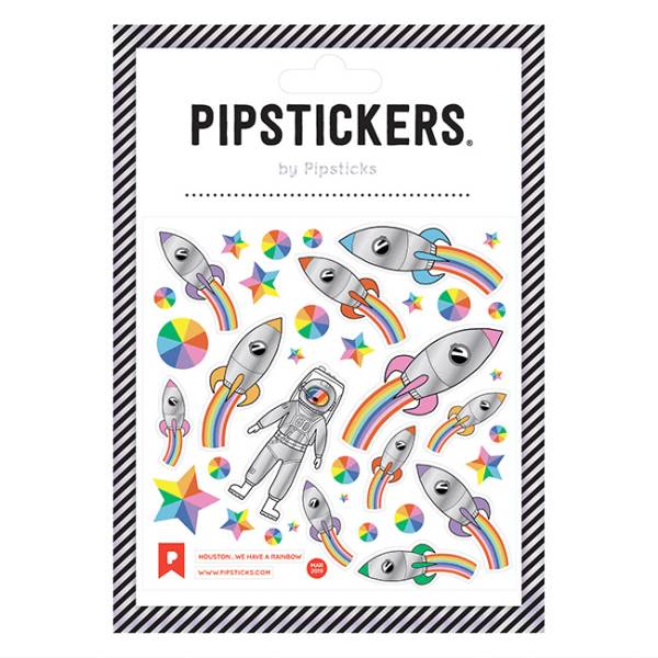 Pipsticks Decorative Stickers, 4" x 4", Houston...We Have A Rainbow