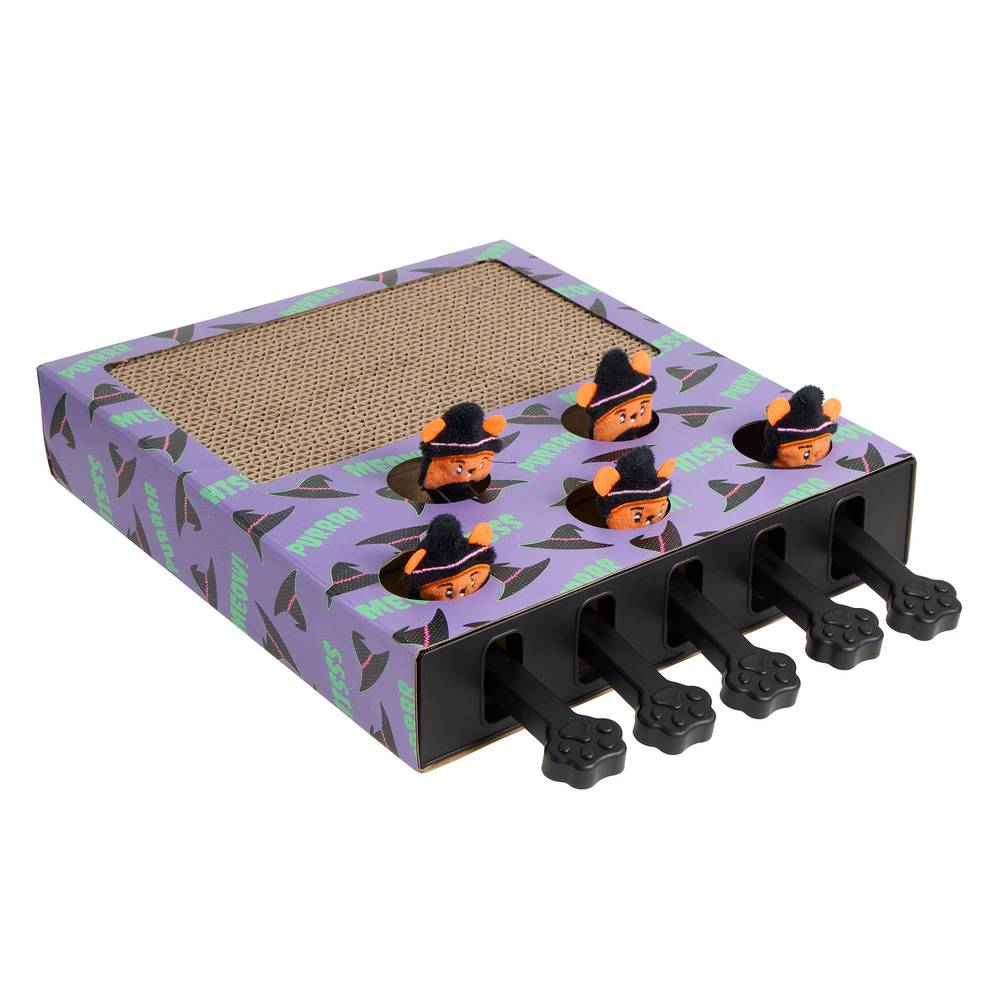 Thrills & Chills Witch Whacking Scratch & Tap Cat Toy (Color: Purple)