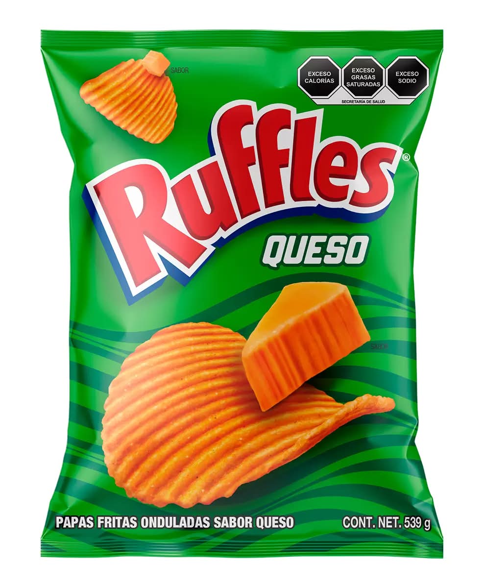 Ruffles · Papas onduladas, queso (539 g)