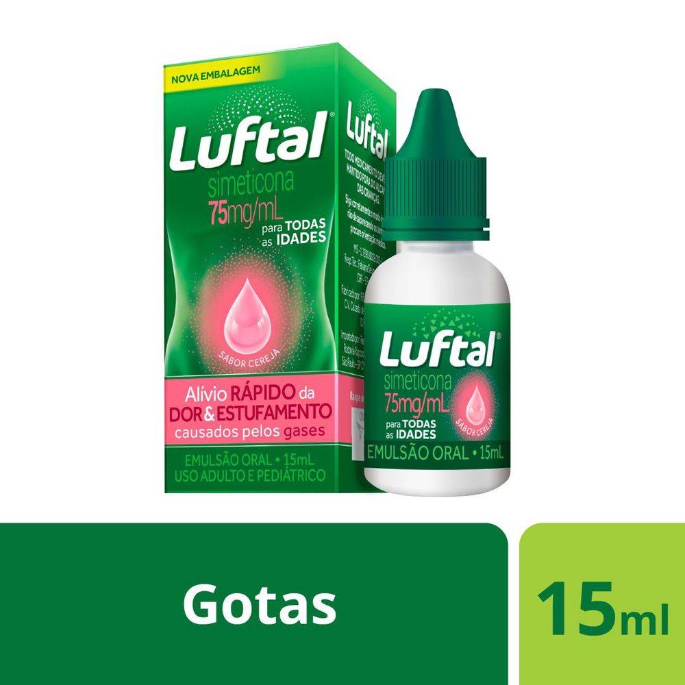 Reckitt benckiser luftal simeticona 75mg/ml sabor cereja gotas (15 ml)