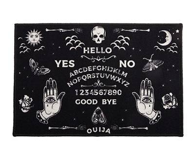 Black Ouija Board Kitchen Mat, (30" x 20")