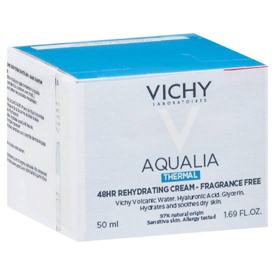 Vichy Aqualia Thermal Rich Face Cream Moisturizer For Dry Skin With Hyaluronic Acid
