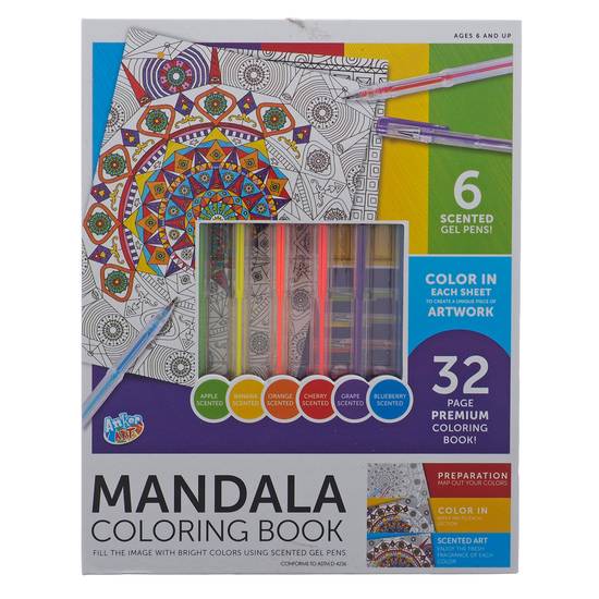 Anker Art Coloring Book Kit w/ Gel Pens, 32pc (32 pages)