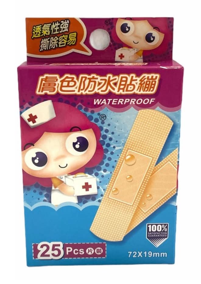 婕朵 防水貼繃 - 72x19mm, 膚色 (25 入)