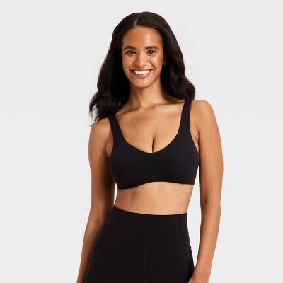 All In Motion Everyday Soft Light Support Minimal Bra, Women, L, Black