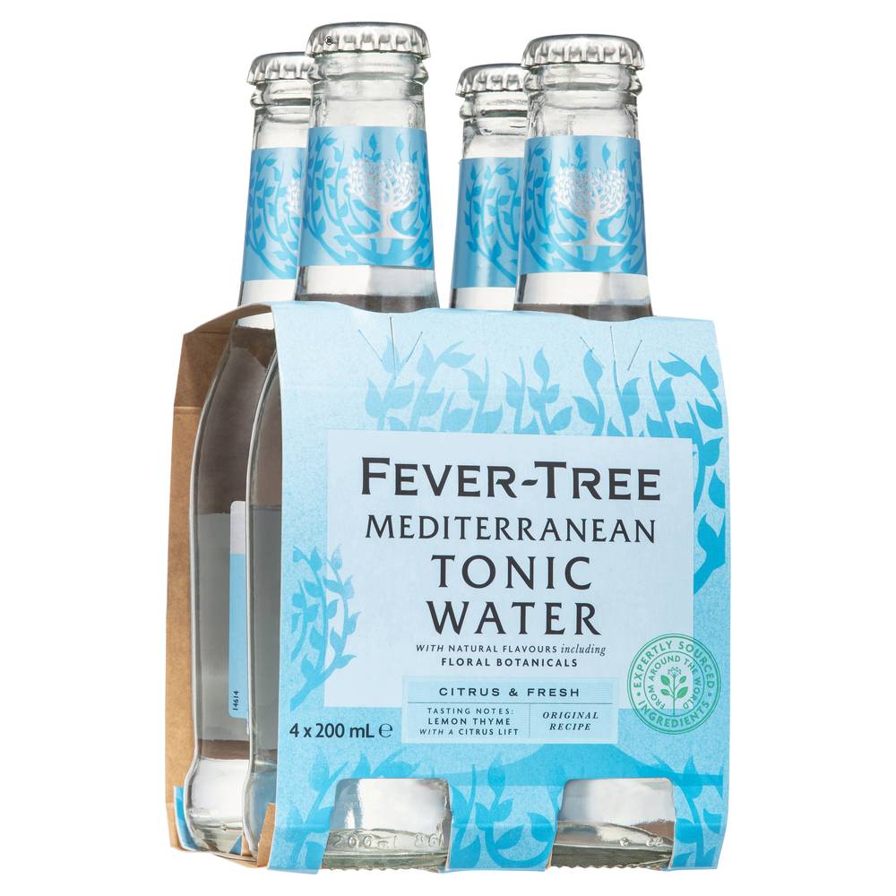 Fever Tree Mediterranean Tonic Water 200mL X 4 pack