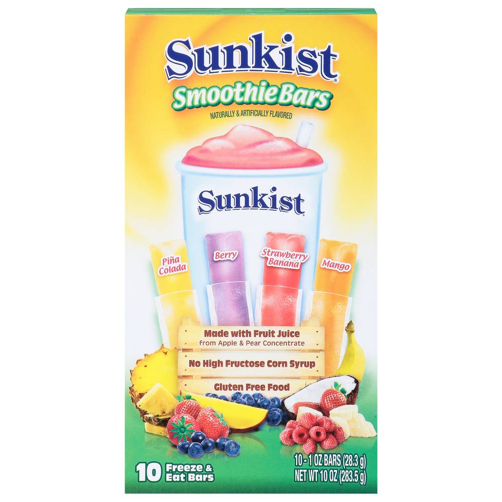 Sunkist Pina Colada Berry Strawberry Banana Mango Smoothie Bars (10 ct)