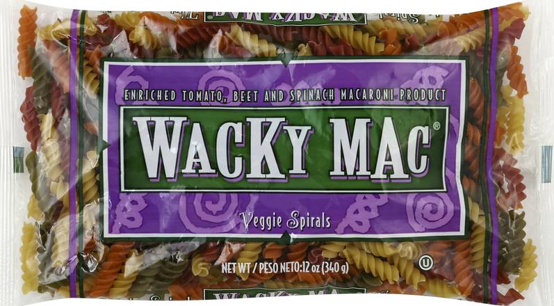Wacky Mac Tomato Beet and Spinach Macaroni Product Veggie Spirals