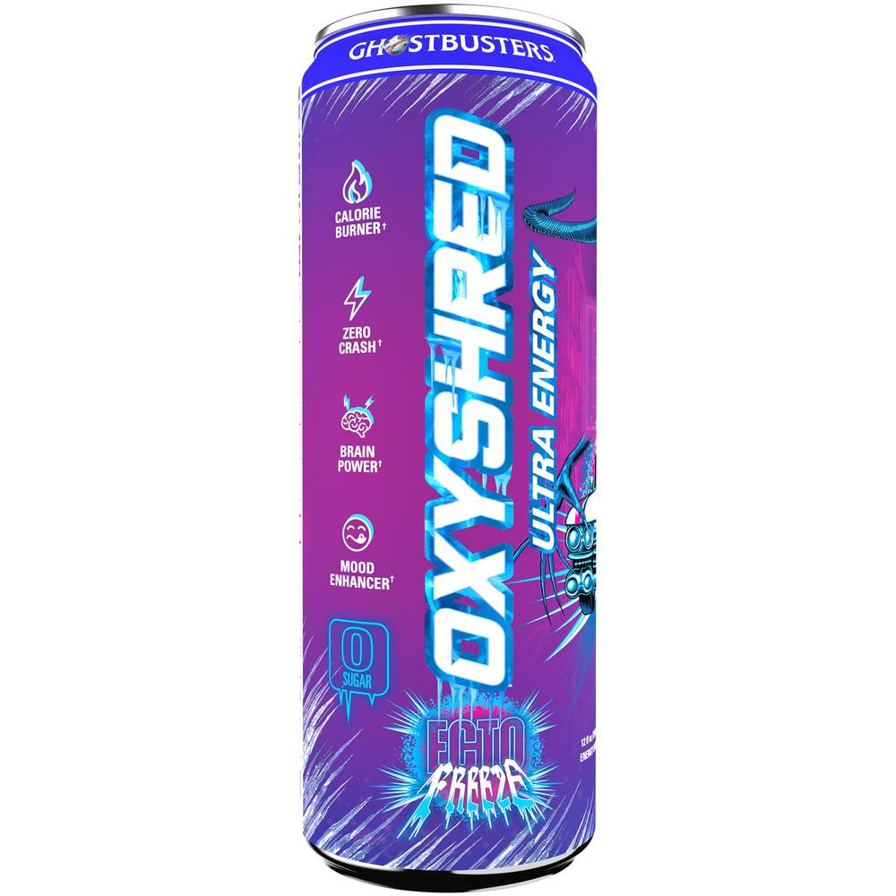 Oxyshred Energy Drink With L-Carnitine - Ghostbusters Ecto Freeze (12 Drinks, 12 Fl. Oz. Each)