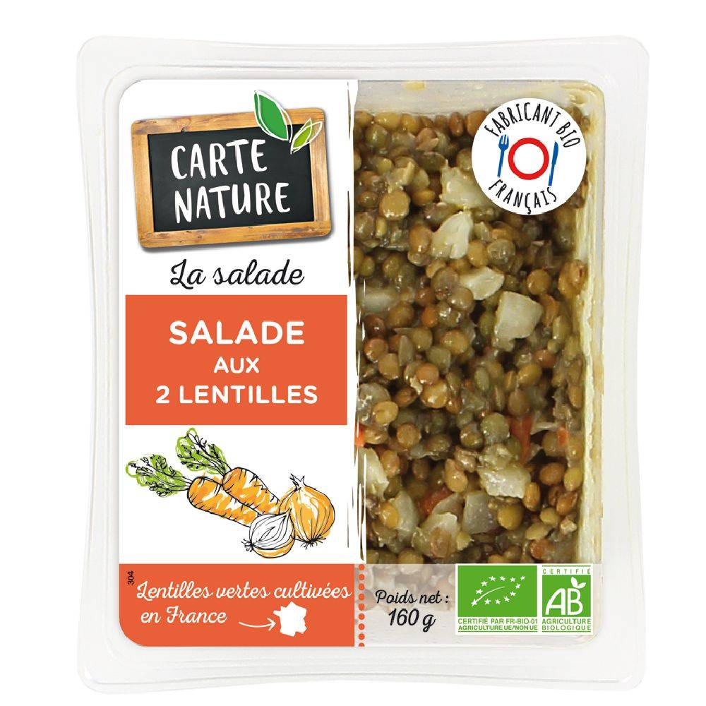 Salade aux 2 lentilles 160g - CARTE NATURE - BIO