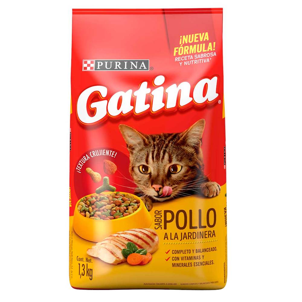 Purina · Gatina alimento seco para gato, pollo (1,3 kg)