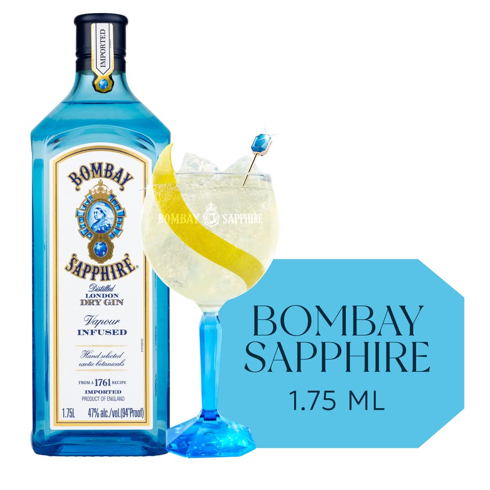 Bombay Sapphire Vapour Infused Distilled London Dry Gin (1.75 L)