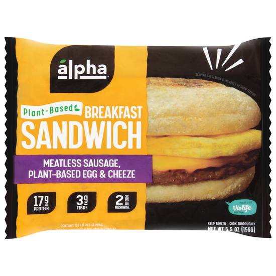 Alpha Meatless Sausage Plant-Based Egg & Cheeze Breakfast Sandwich