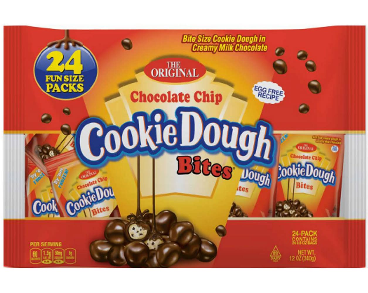 Taste of Nature Choc Chip Cookie Dough Bites Halloween Candy - 12oz/24ct