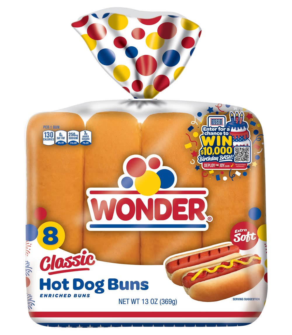 Wonder Classic Extra Soft Hot Dog Buns (13 oz, 8 ct)