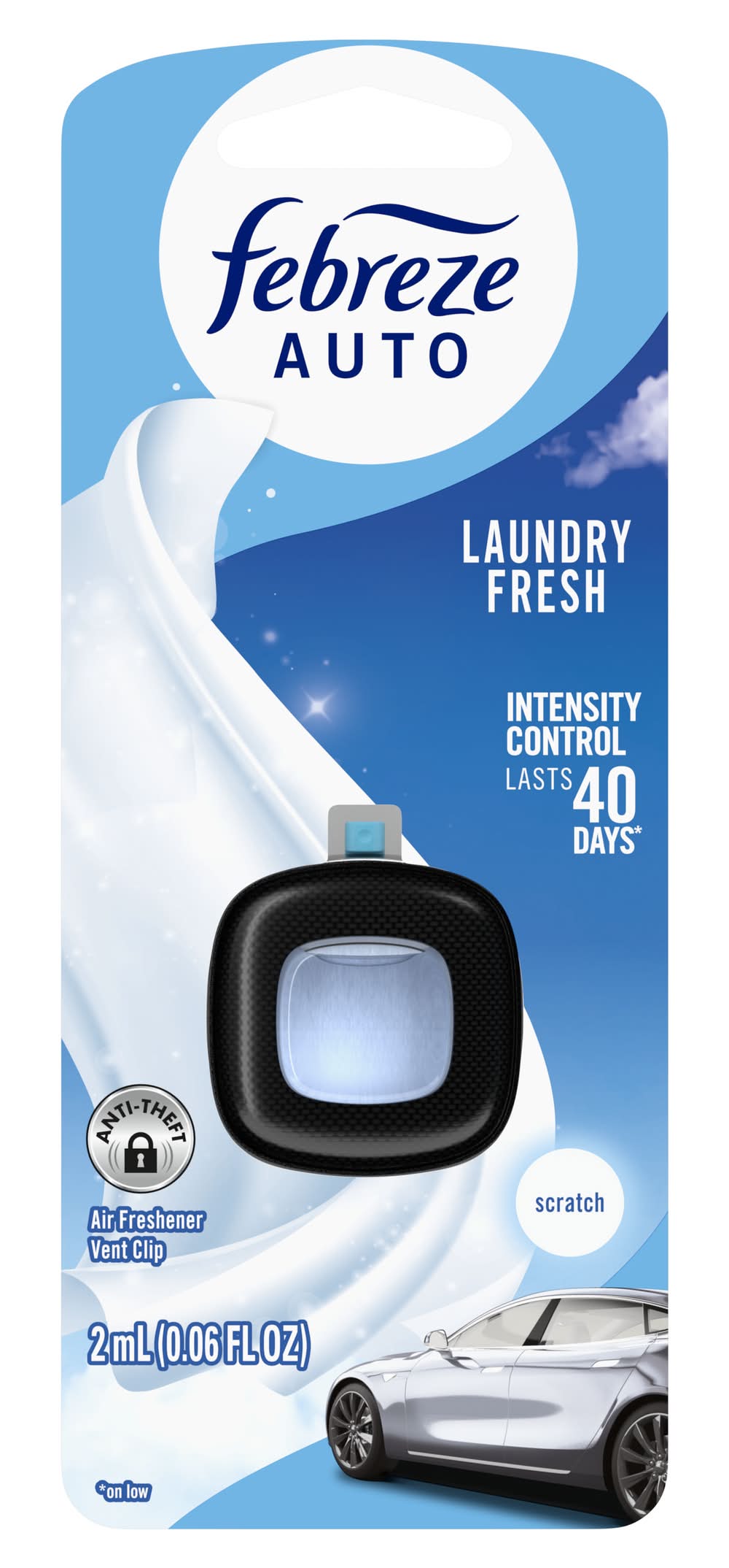 Febreze Auto Air Freshener, Laundry Fresh (0.06 fl oz)