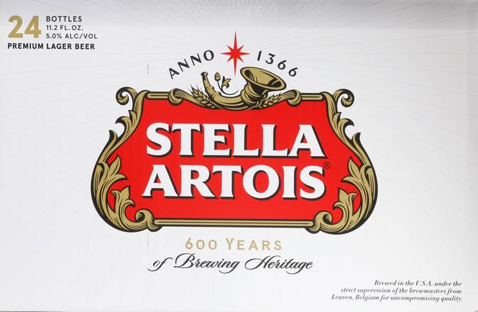 Stella Artois Premium Imported Lager Beer (24 pack, 11.2 fl oz)