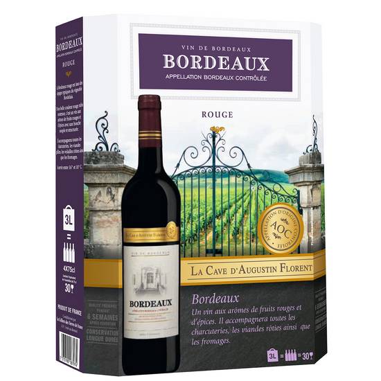 La Cave d'Augustin Florent - Vin rouge Bordeaux (4 pièces, 750ml)