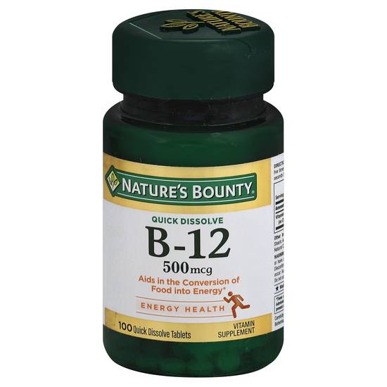 Nature’s Bounty Vitamin B-12 500 Mcg (100 ct)