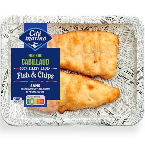 Filet de cabillaud façon fish & chips - 200g- frais