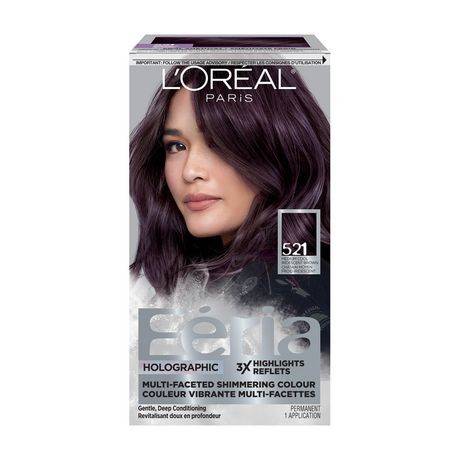 L'Oréal Féria Shimmering Permanent Hair Colour, 521 Cool Amethyst (350 g)