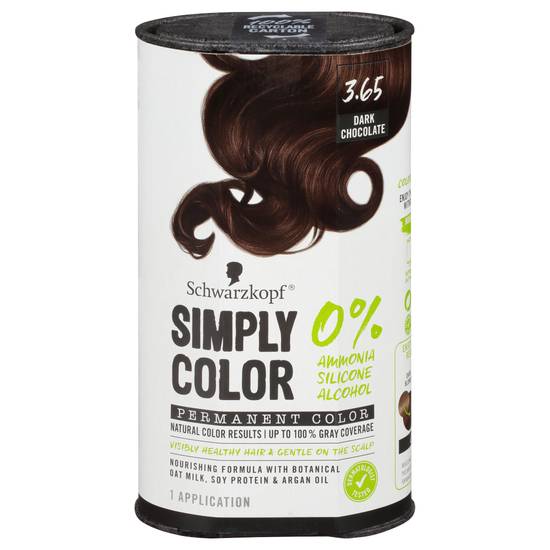 Schwarzkopf 3.65 Dark Chocolate Simply Color Hair Dye (1 application)