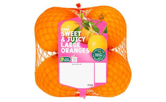 ASDA 4 Sweet & Juicy Large Oranges 4 pack