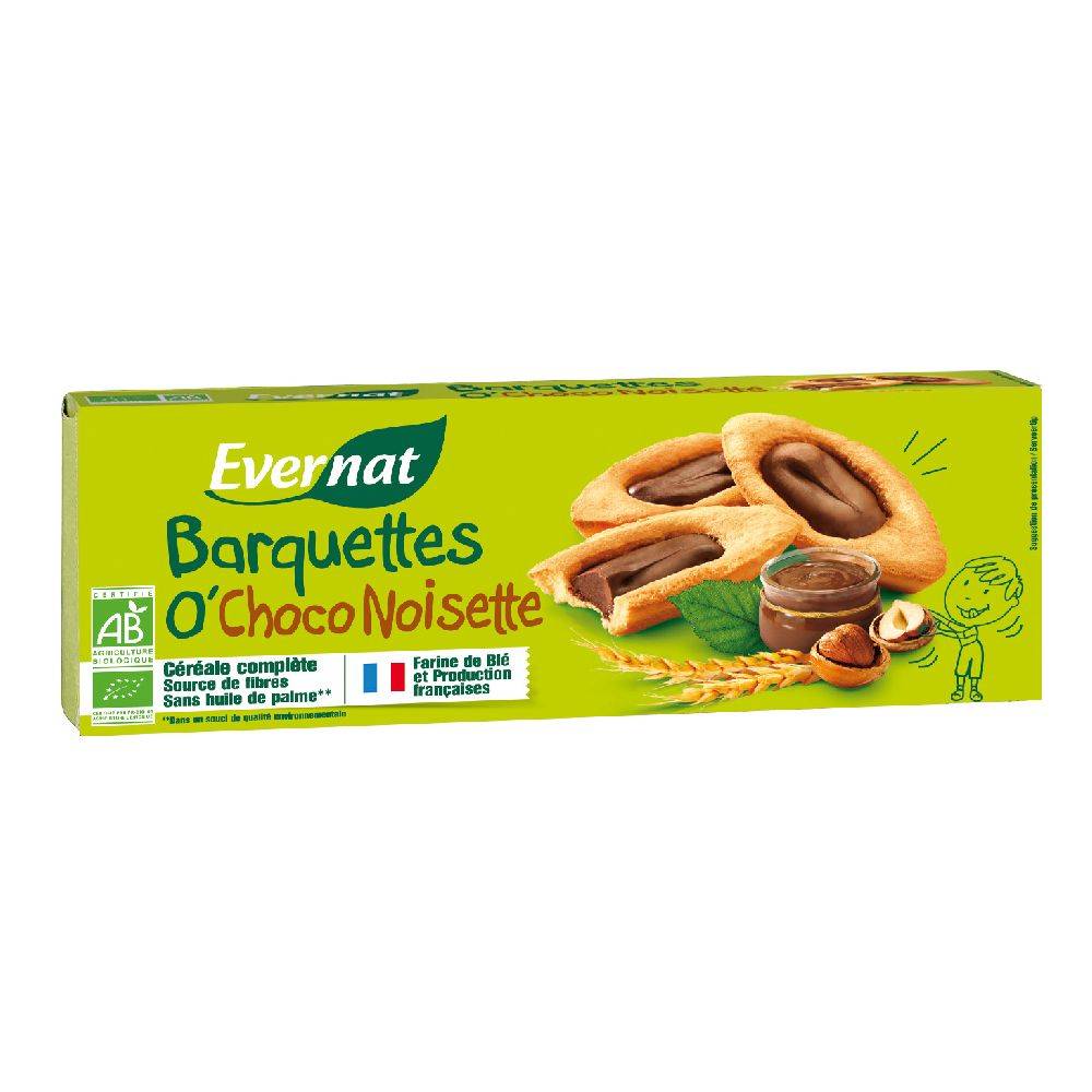 Barquettes o'choco noisettes 120g - EVERNAT - BIO