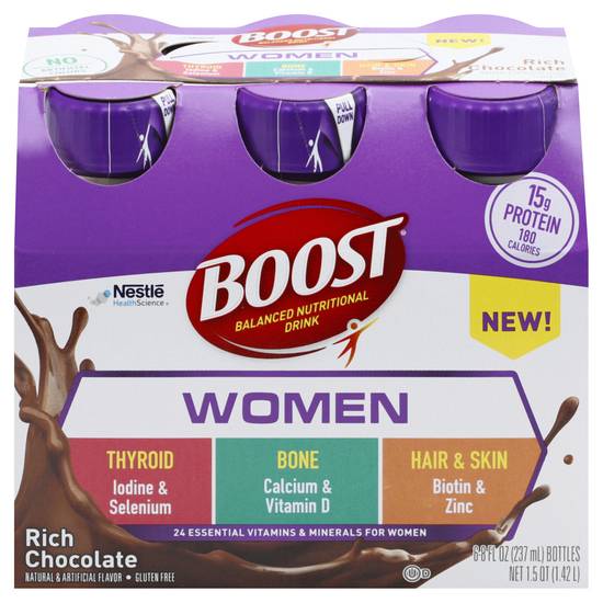 Boost Women Rich Chocolate Nutritional Drink (6 ct, 8 fl oz)