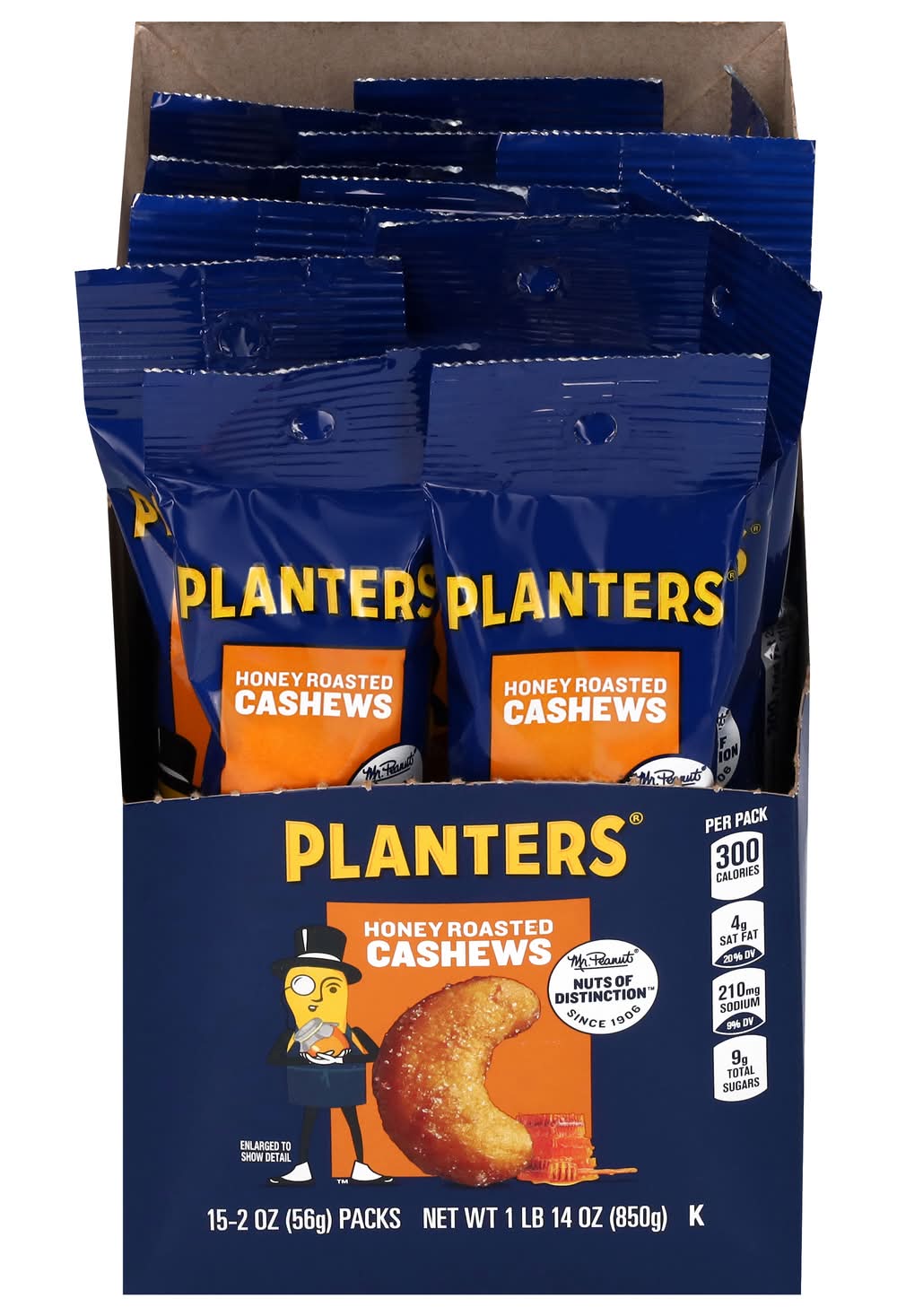 Planters Honey Roasted Cashews (30 oz, 15 ct)