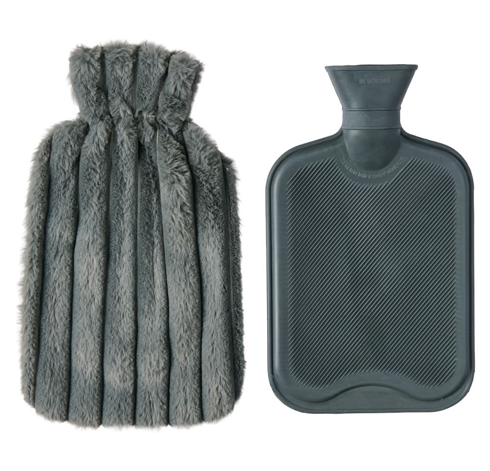 KIRKTON HOUSE Huggable Heating Bag - Gray Ribbed Fur