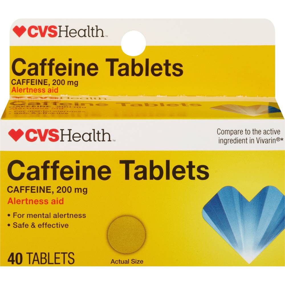 Cvs Health Caffeine 200 Mg Tablets, 40 Ct