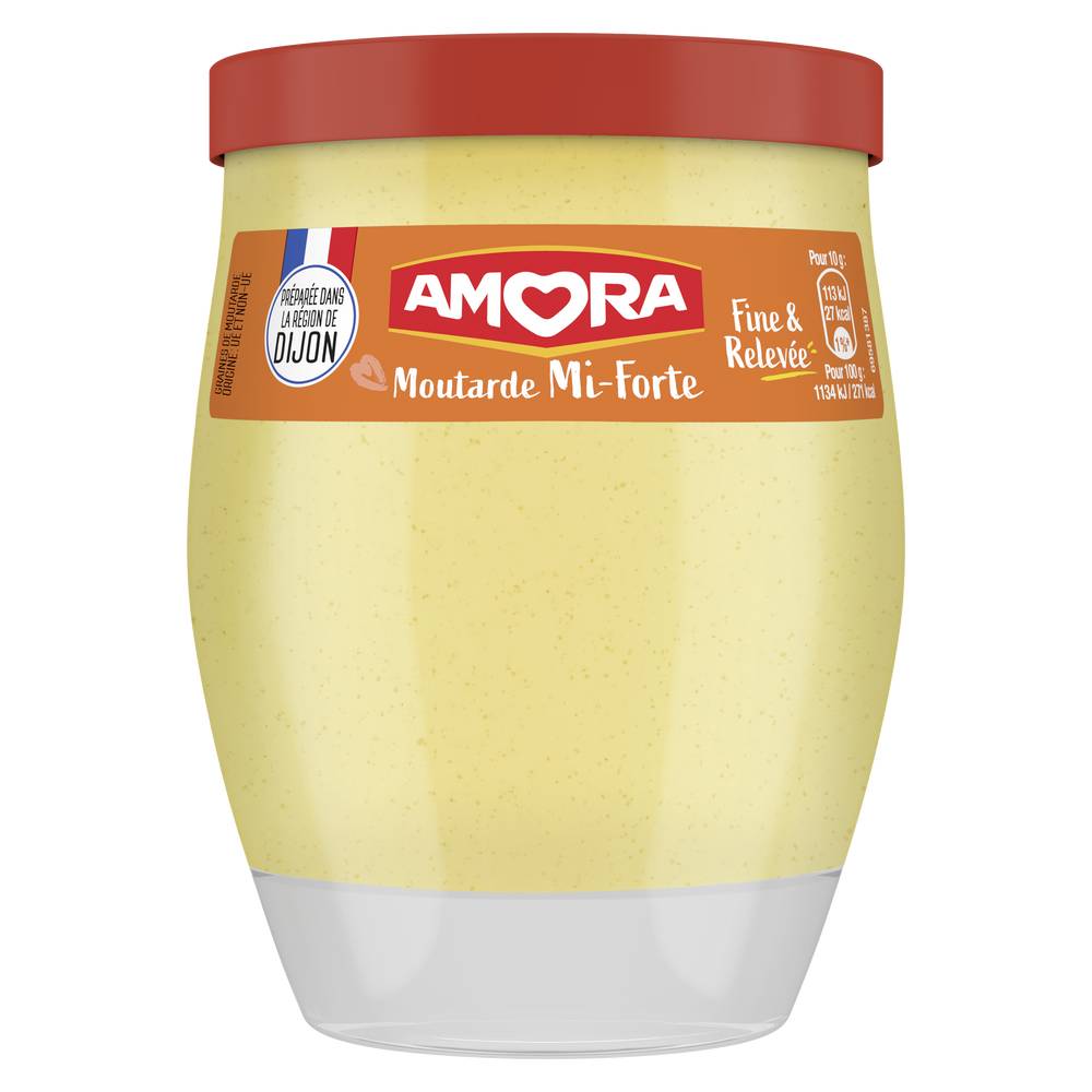 Amora - Moutarde mi-forte verre de table (230g)