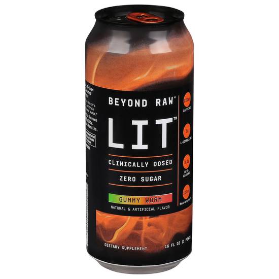 Beyond Raw Lit Zero Sugar Gummy Worm Energy Drink (16 fl oz)