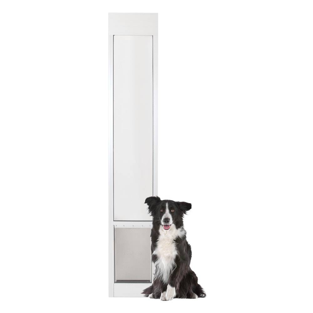 PetSafe 11-3/8-in x 81-in White Aluminum Medium Dog/Cat Door for Sliding Door | PPA11-13135