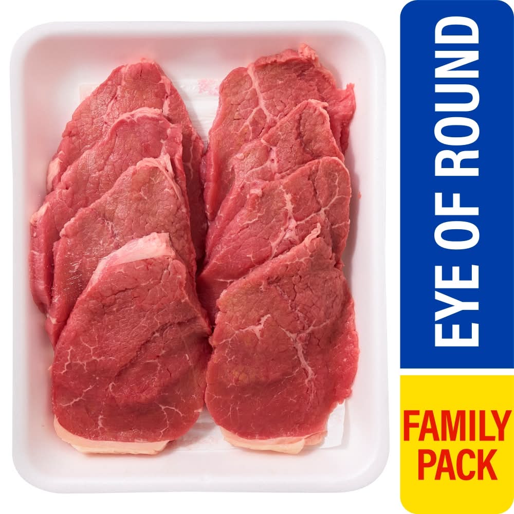 Thin Cut Eye of Round Beef Steak Family Pack