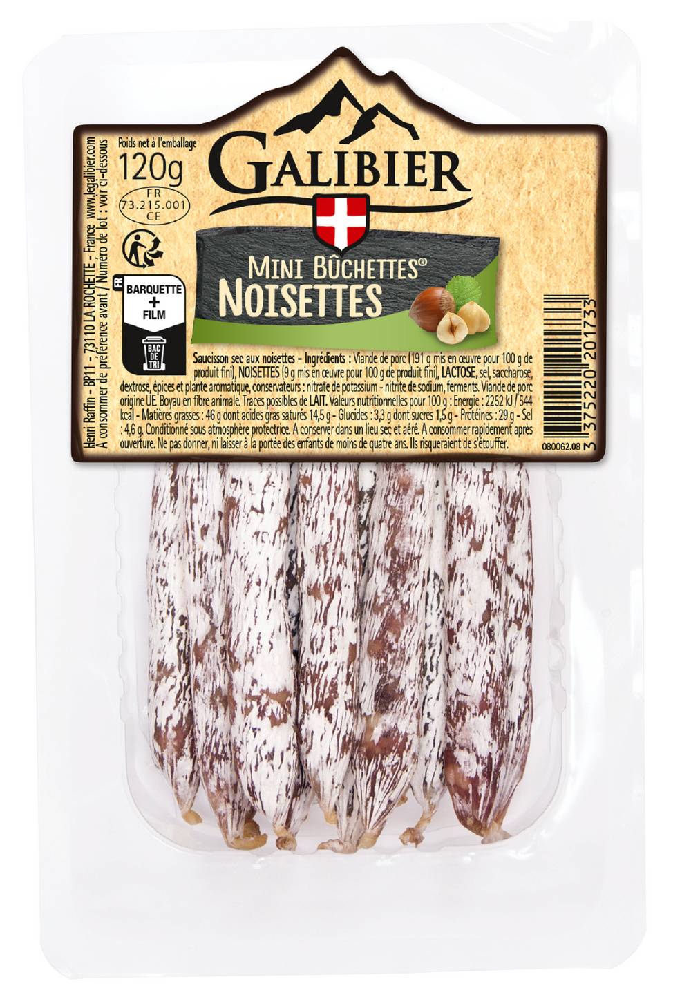 Galibier - Saucisson aux noisettes (120g)