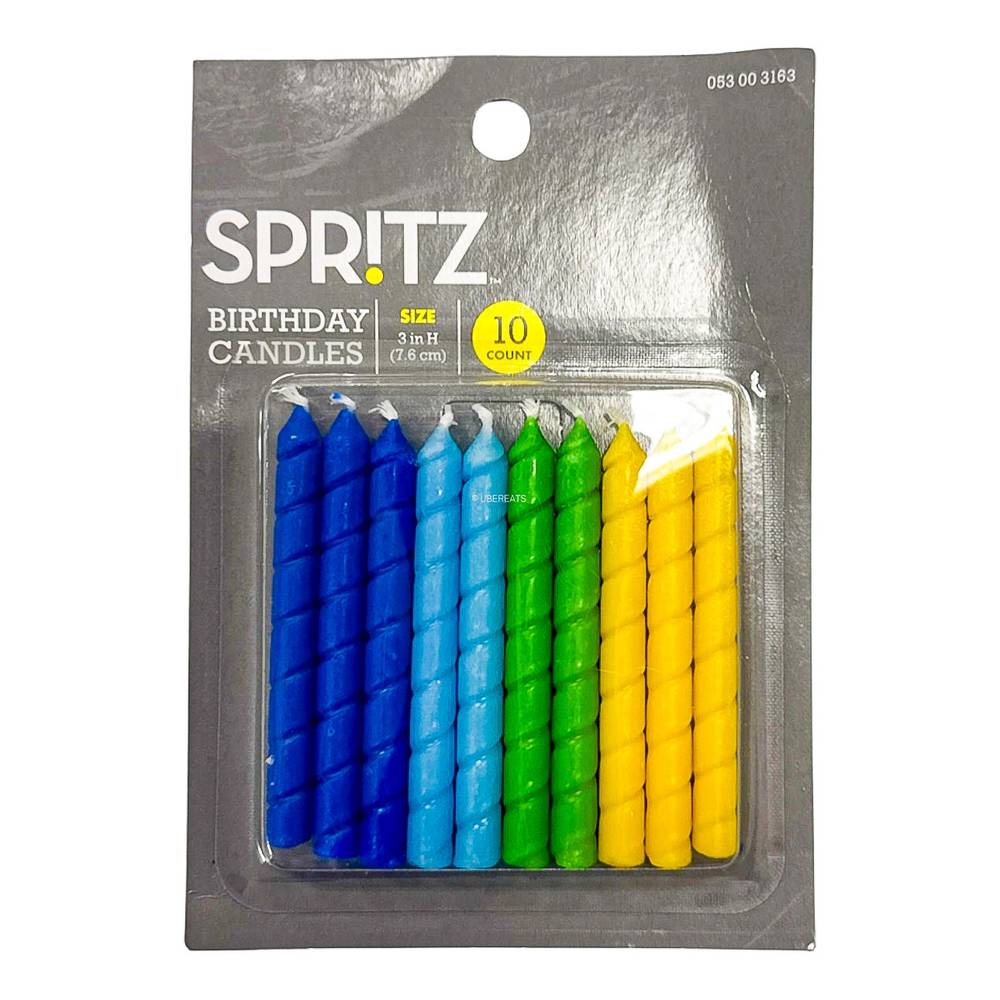 10ct Birthday Candle Twist Blue/Green - Spritz™