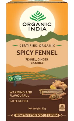 Organic India Spicy Fennel Tea 25 Bags 50g