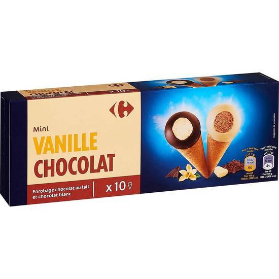 Carrefour - Glaces mini cônes (vanille - chocolat)