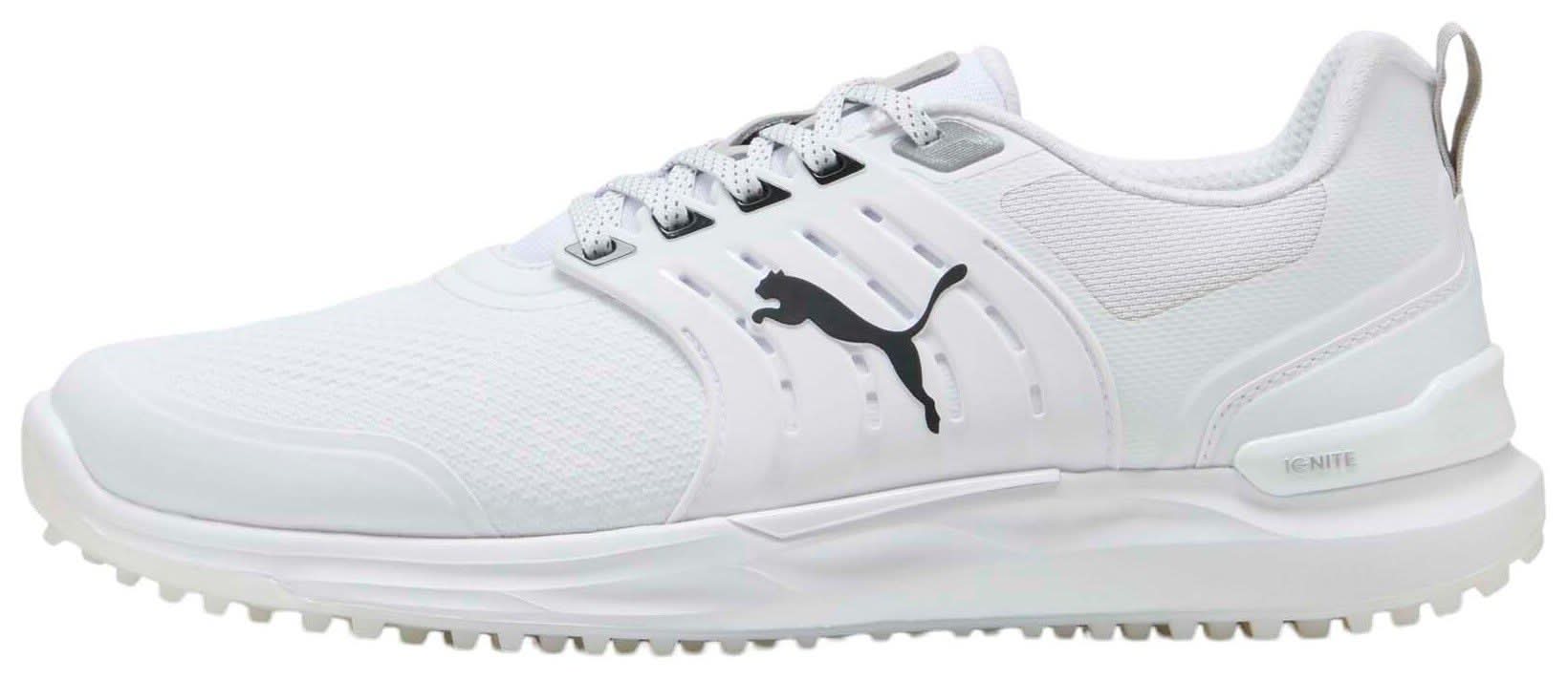 Puma Men's Ignite Elevate 2 Golf Shoes (White/Black/Silver, 9.0)